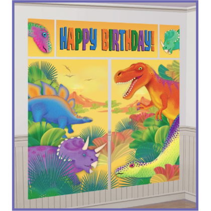 Prehistoric Party Scene Setters® Wall Decorating Kit - Plastic