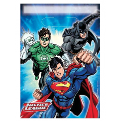 Justice League™ Folded Loot Bags - Plastic
