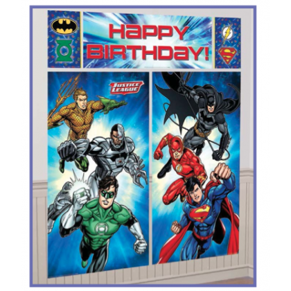Justice League™ Scene Setters® Wall Dec. Kit - Plastic