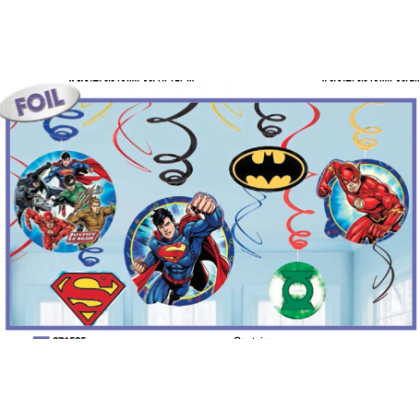 Justice League™ Value Pack Foil Swirl Decorations
