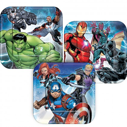 Marvel Epic Avengers Square Plates, 7"