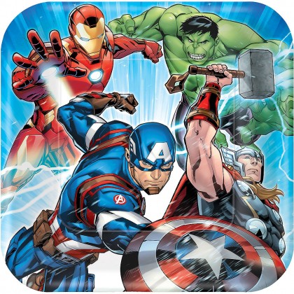 Marvel Epic Avengers Square Plates, 9"