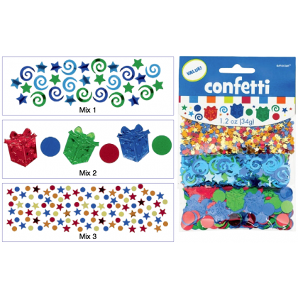 1.2 oz. Happy Birthday Boy - Metallic Value Pack Confetti Mixes