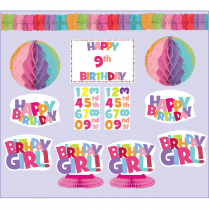 Happy Birthday Girl Add-An-Age Decorating Kit