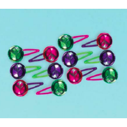 Neon Birthday Peace Sign Barrette Favors
