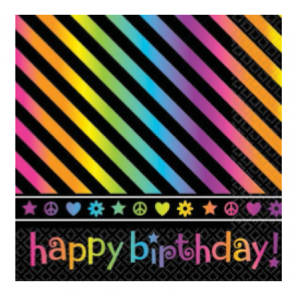 Neon Birthday Luncheon Napkins