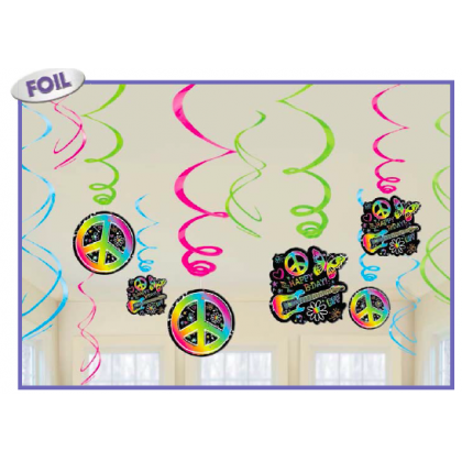 Neon Birthday Value Pack Foil Swirl Decorations