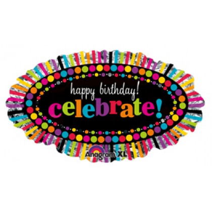 P35 31" Happy Birthday Rainbow Celebrate Marquee SuperShape™