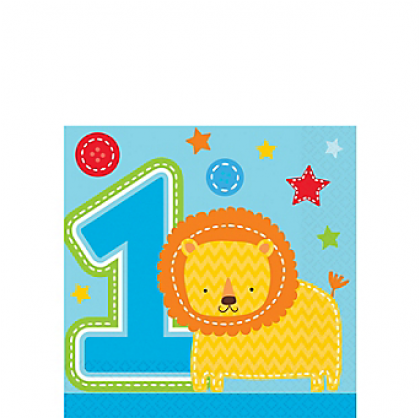 "One" Wild Boy Luncheon Napkins