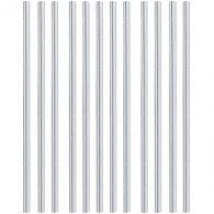 7 3/4" x 1/4" Solid Straws Paper - Silver