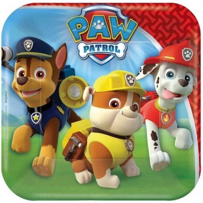 Paw Patrol Square Plates, 7"