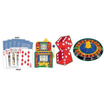 Place Your Bets Cards Party Casino Cutout Assortment - Printed Paper