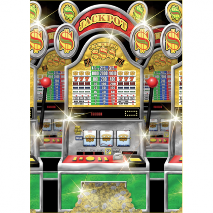 Place Your Bets Casino Slot Machine Scene Setters® Room Roll - Plastic