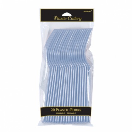 Plastic Forks - Pastel Blue
