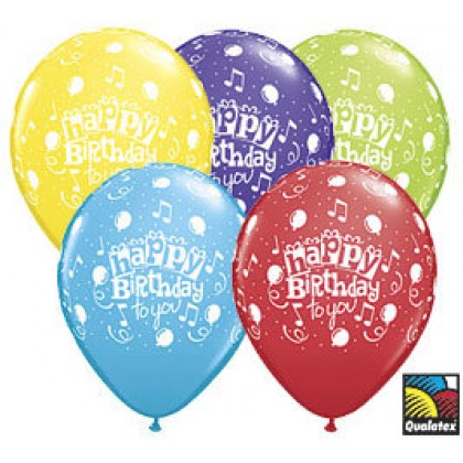 Q 11" Round Happy Bday To You Balloons