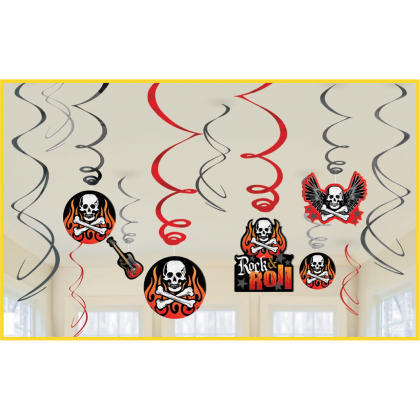 Rock On Value Pack Foil Swirl Decorations