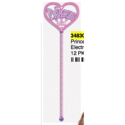 12" Princess Wand Electroplated Plastic