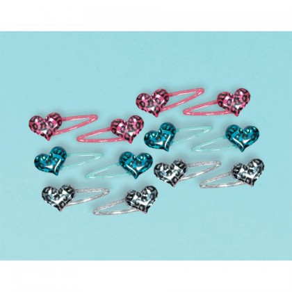Rocker Princess Heart Charm Barrette Favors