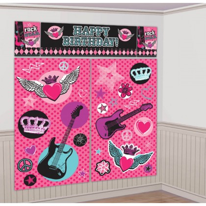 Rocker Princess Scene Setters® Wall Dec. Kit - Plastic