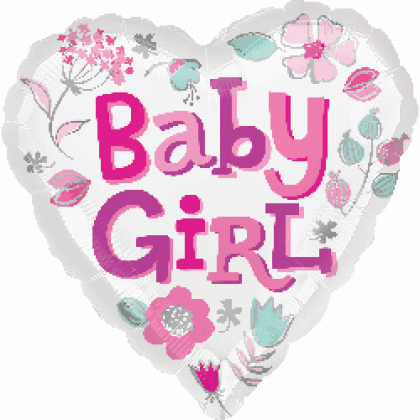S40 17" Baby Girl Heart Standard HX®