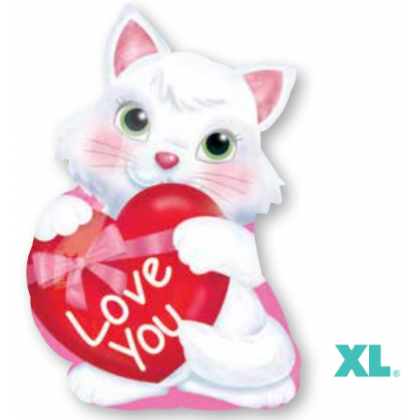 S50 20" Kitty with Heart Junior Shape XL®