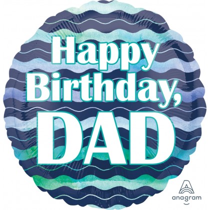 S40 17" Watercolour Waves HBD Dad Standard HX®