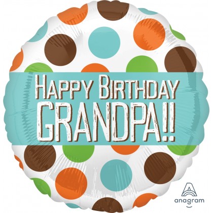 S40 17" Happy Birthday Dots Grandpa Standard HX®