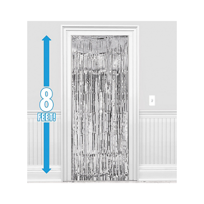 8' x 3' Metallic Curtains - Silver