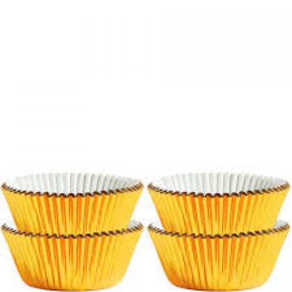 Mini Cupcake Cases Foil - Gold