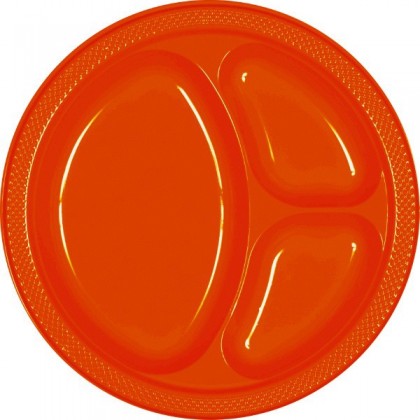 Orange Peel Festive Occasion® Plastic Tableware Divded Plate, 10 1/4"