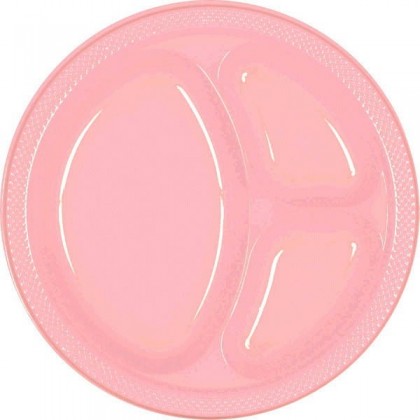 New Pink Festive Occasion® Plastic Tableware Divded Plate, 10 1/4"