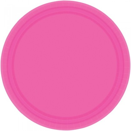 Bright Pink Festive Occasion® Plastic Tableware Plate, 9"