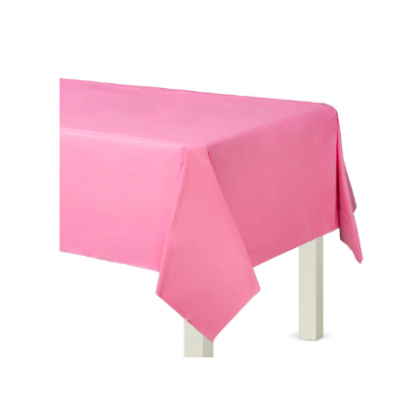 54" x 108" Plastic Solid Rectangular TableCover - New Pink