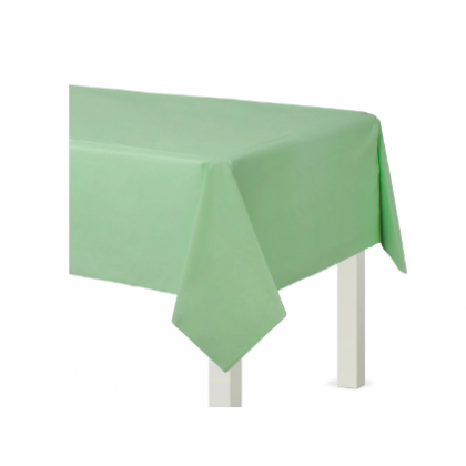 54" x 108" Plastic Solid Rectangular TableCover - Leaf Green