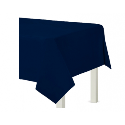 54" x 108" Plastic Solid Rectangular TableCover - Navy Flag Blue