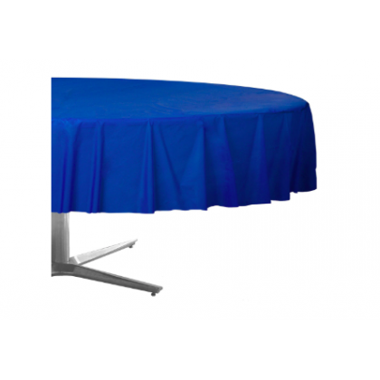 84" Plastic Solid Round TableCover - Bright Royal Blue