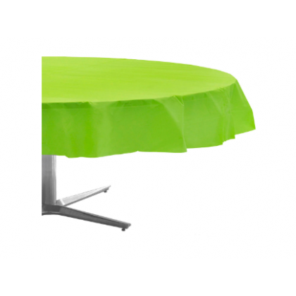 84" Plastic Solid Round TableCover - Kiwi