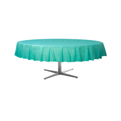84" Plastic Solid Round TableCover - Robin's-egg Blue