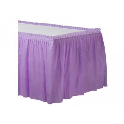 14' x 29" Plastic Solid Table Skirt - Lavender