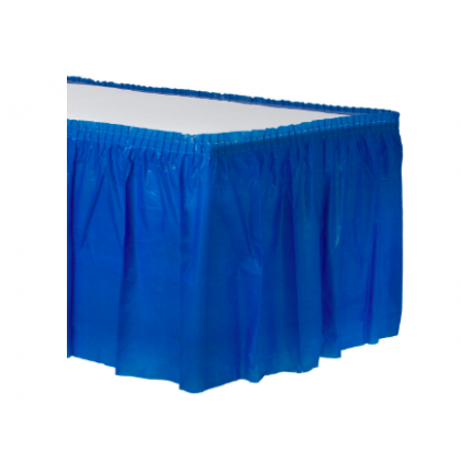 14' x 29" Plastic Solid Table Skirt - Bright Royal Blue