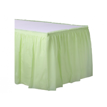 14' x 29" Plastic Solid Table Skirt - Leaf Green