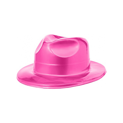 4 1/2"H x 10 11/16"W x 12 13/16"D Vac Form Fedoras Pink