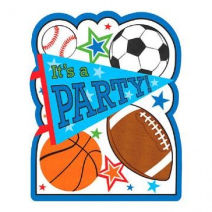 Sports Party Postcard Invitations