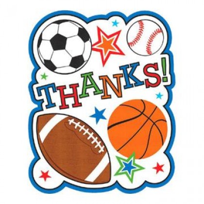 Sports Party Postcard Thank You Cards