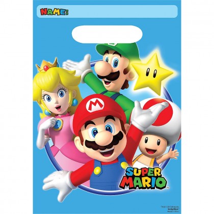 Super Mario Brothers™ Folded Loot Bags - Plastic