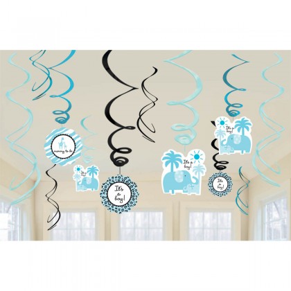 Sweet Safari Boy Value Foil Swirl Decorations