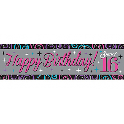 Sweet Sixteen Celebration Giant Sign Banner - Plastic