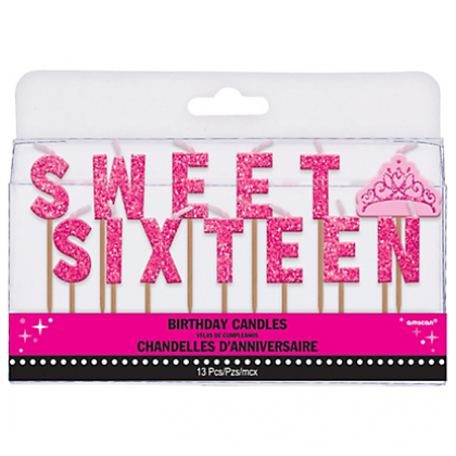Sweet Sixteen Celebration Pick Candles