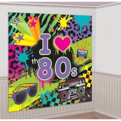 Totally 80's Scene Setters® Wall Decorating Kit - Plastic