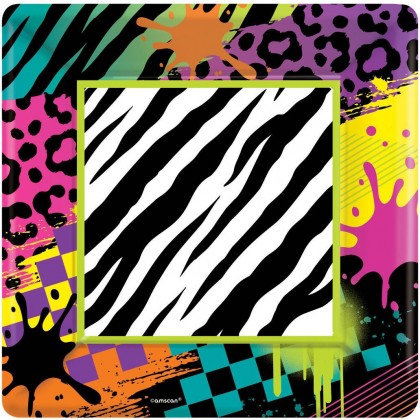 Totally 80's Square Plates, 7"